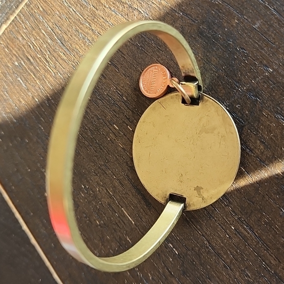 Peace Junky Boho Metal Bangle Cuff Bracelet Good Vibes Cottagecore - Picture 3 of 4